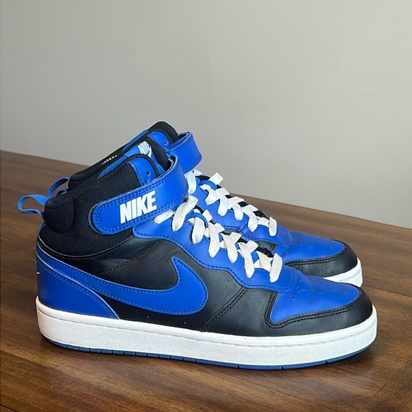 Nike Other - Nike Court Borough Mid 2 Blue Black Sneakers Youth Size 7Y